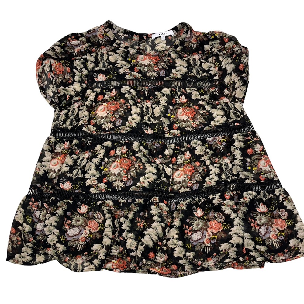 RO & DE floral sheer top